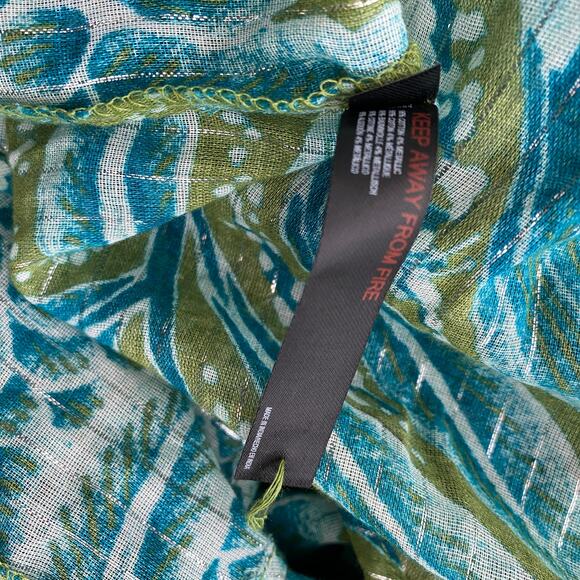 Anthropologie Cut Out Green Floral Maxi Dress Cover up Beachy Resort Wear Boho S - Picture 8 of 8